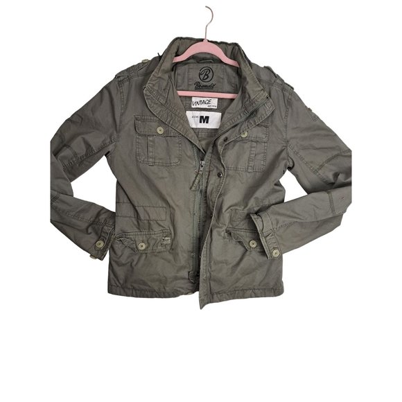 Brandit tactical green coat, many pockets Sz medium - Picture 1 of 15